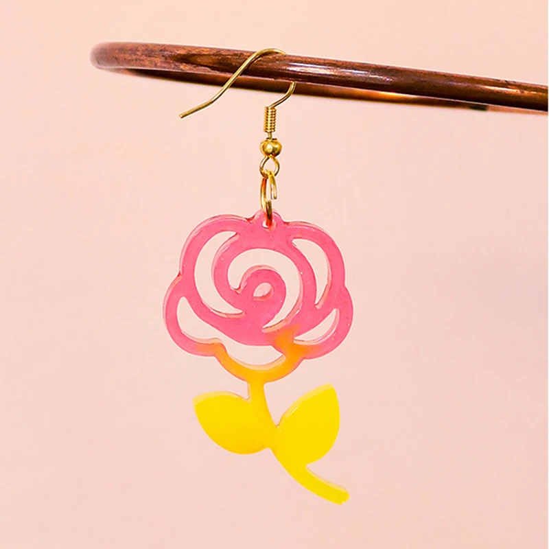 Cute Flower Earring Pendant Silicone Molds Set DIY Jewelry Making Crystal Epoxy Resin Casting Dangle Earring Mold Ear Drop Mould