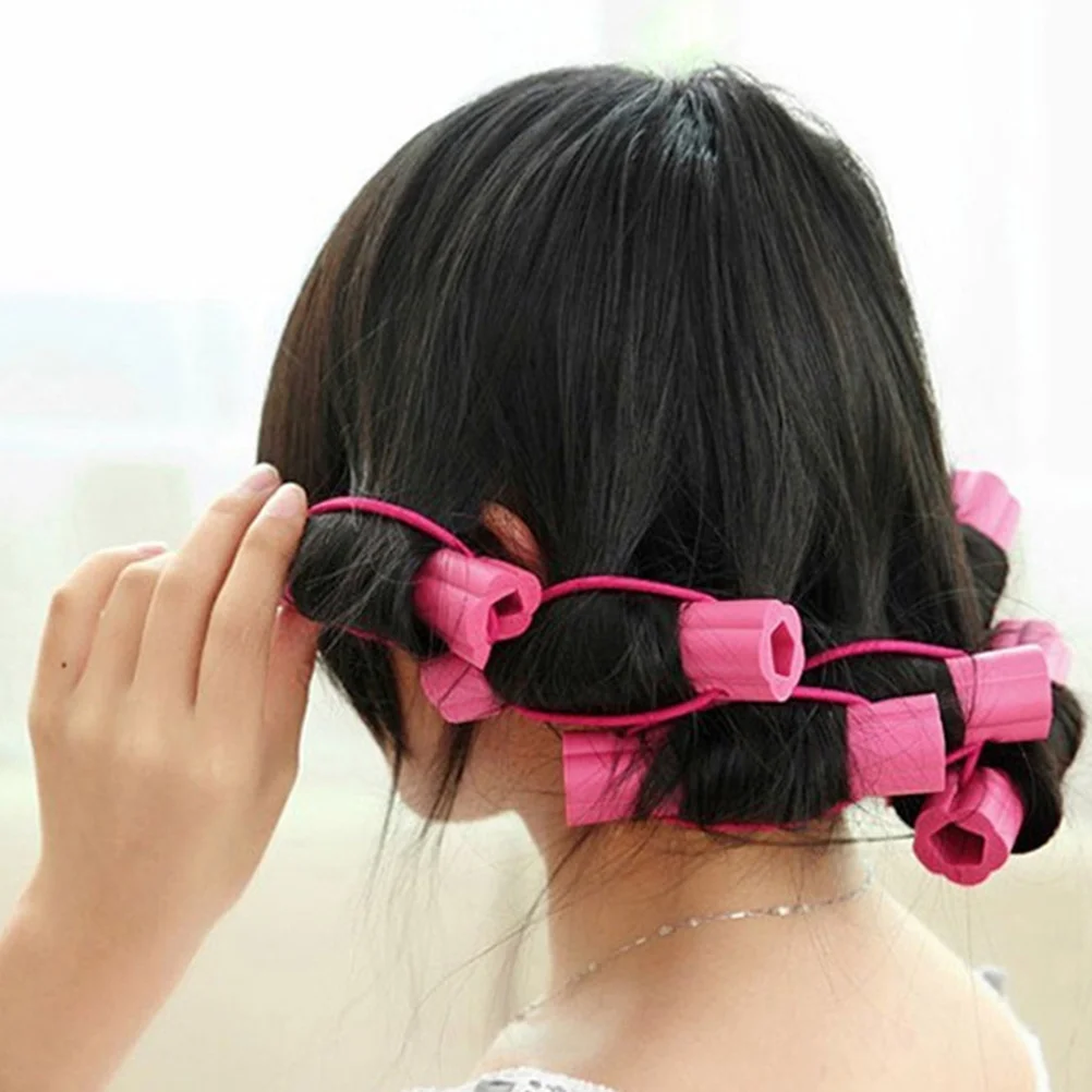 

12pcs Curler Self Grip Rollers Hairpin Straight Tools Diy Sponge Hairstyle For All Hair Types Use Hair Roller Hairdo