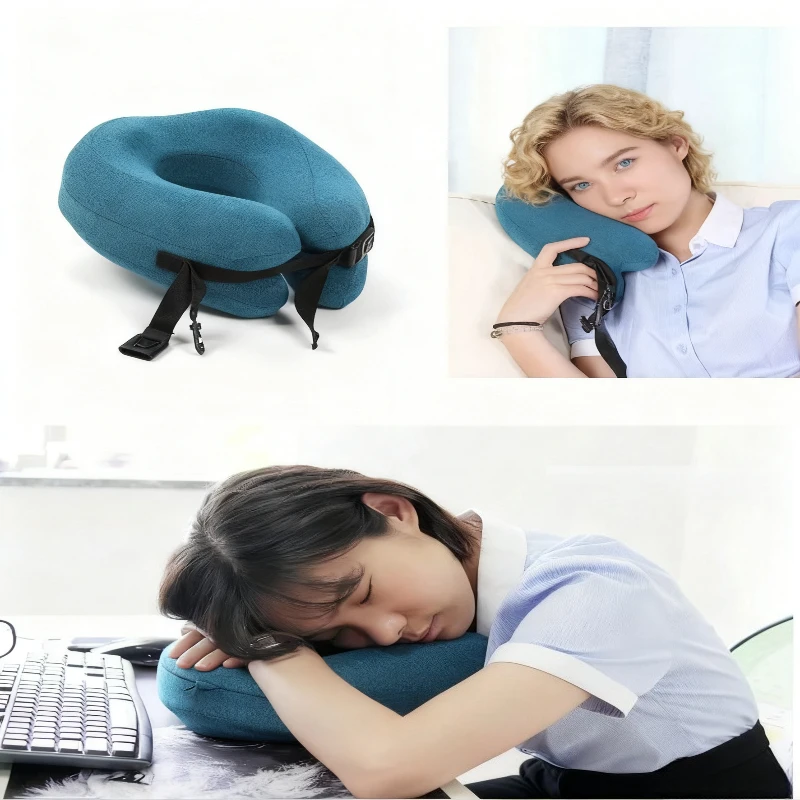 رغوة الذاكرة انتعاش بطيء على شكل حرف U وسادة المحمولة القابلة للتخزين سيارة طائرة السفر الرقبة وسادة لينة مريحة مكتب قيلولة وسادة