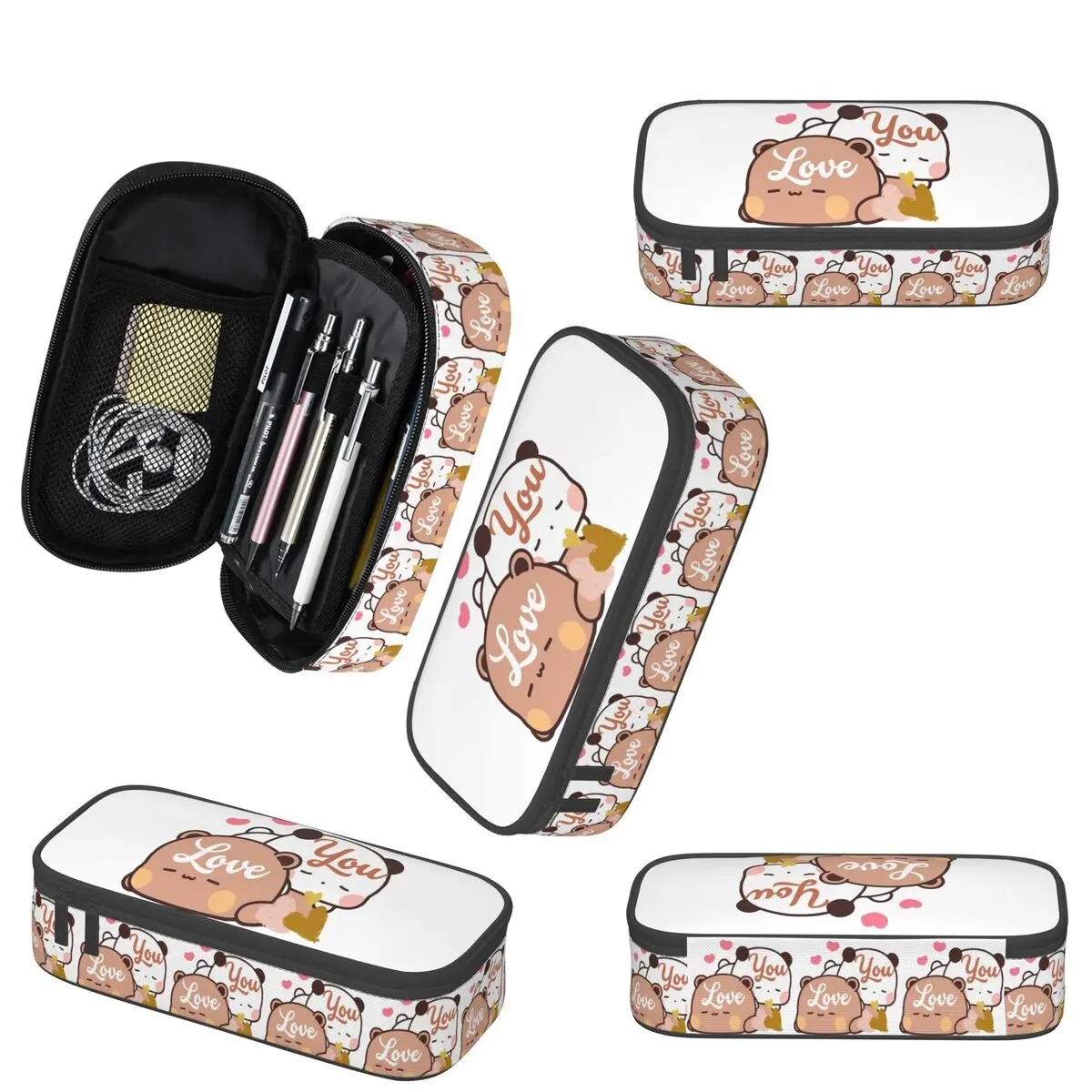 Пенал с воздушным шаром «Медведь и панда» Bubu Dudu для школьной ручки Studen, сумка-карандаш, канцелярские принадлежности, сумка-держатель для ручек