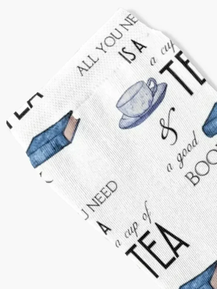 Books and Tea for Cozy Reading Socks winter thermal Wholesale cotton Socks Men Women's