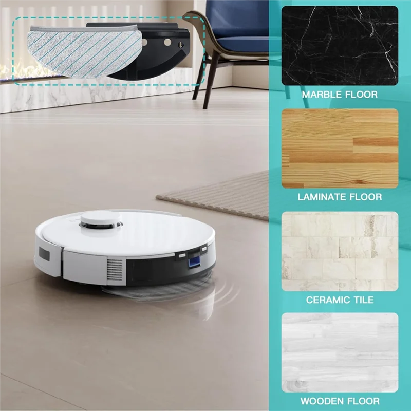 ABGP-Mop الملابس مع لوحات الممسحة ل Ecovacs Deebot N20 / N20 Plus / N20 Pro Plus جهاز آلي لتنظيف الأتربة ممسحة الوسادة حامل الممسحة