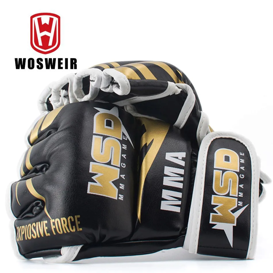 

WOSWEIR PU Half Finger MMA Gloves for Men Kicki Boxing Karate Muay Thai Guantes De Boxeo Free Fight Sanda Training Equipment