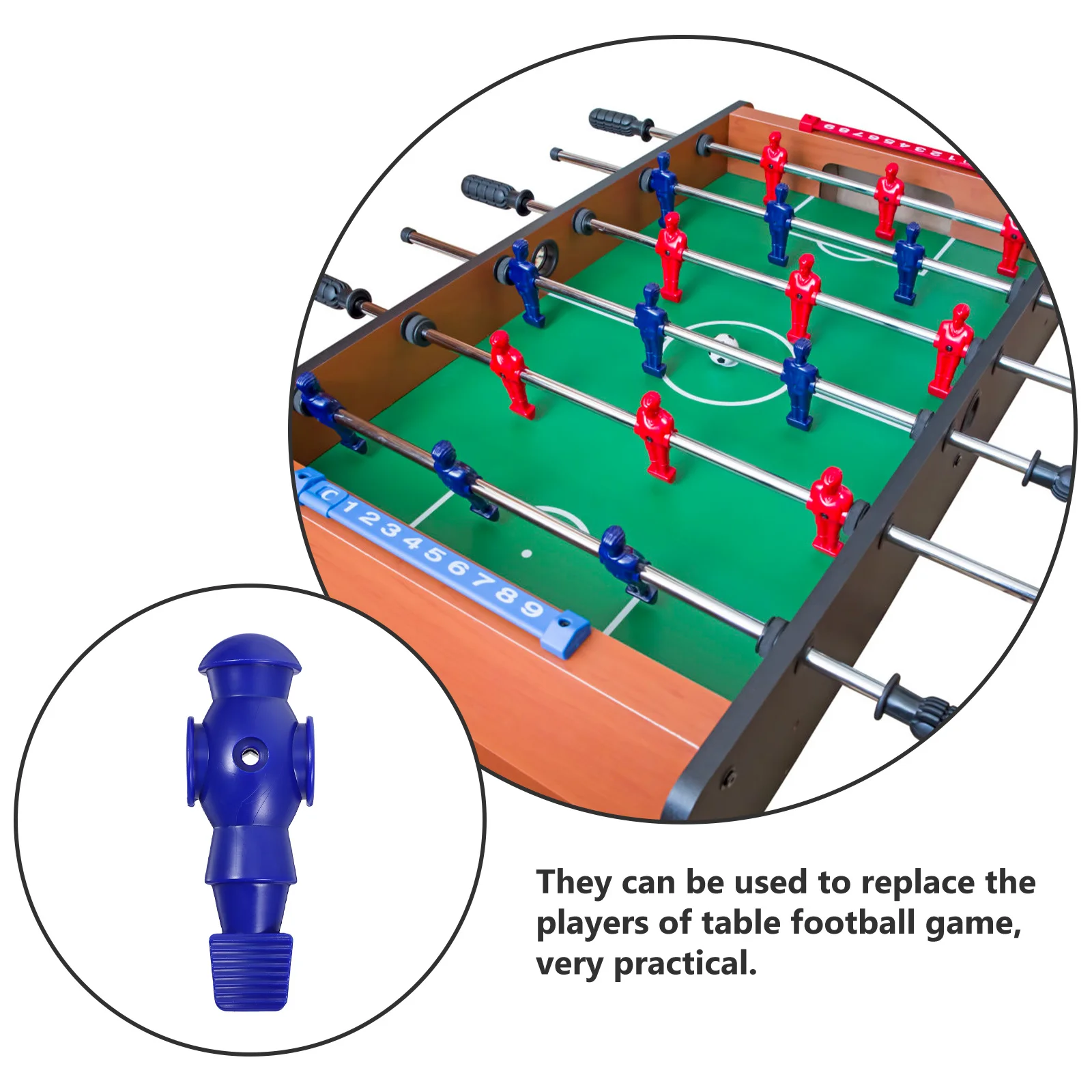 Conjunto de jogador de matraquilhos, 4 unidades, leve, à prova d'água, resina, mesa de futebol, peças de reposição, durável, jogo de futebol mecânico