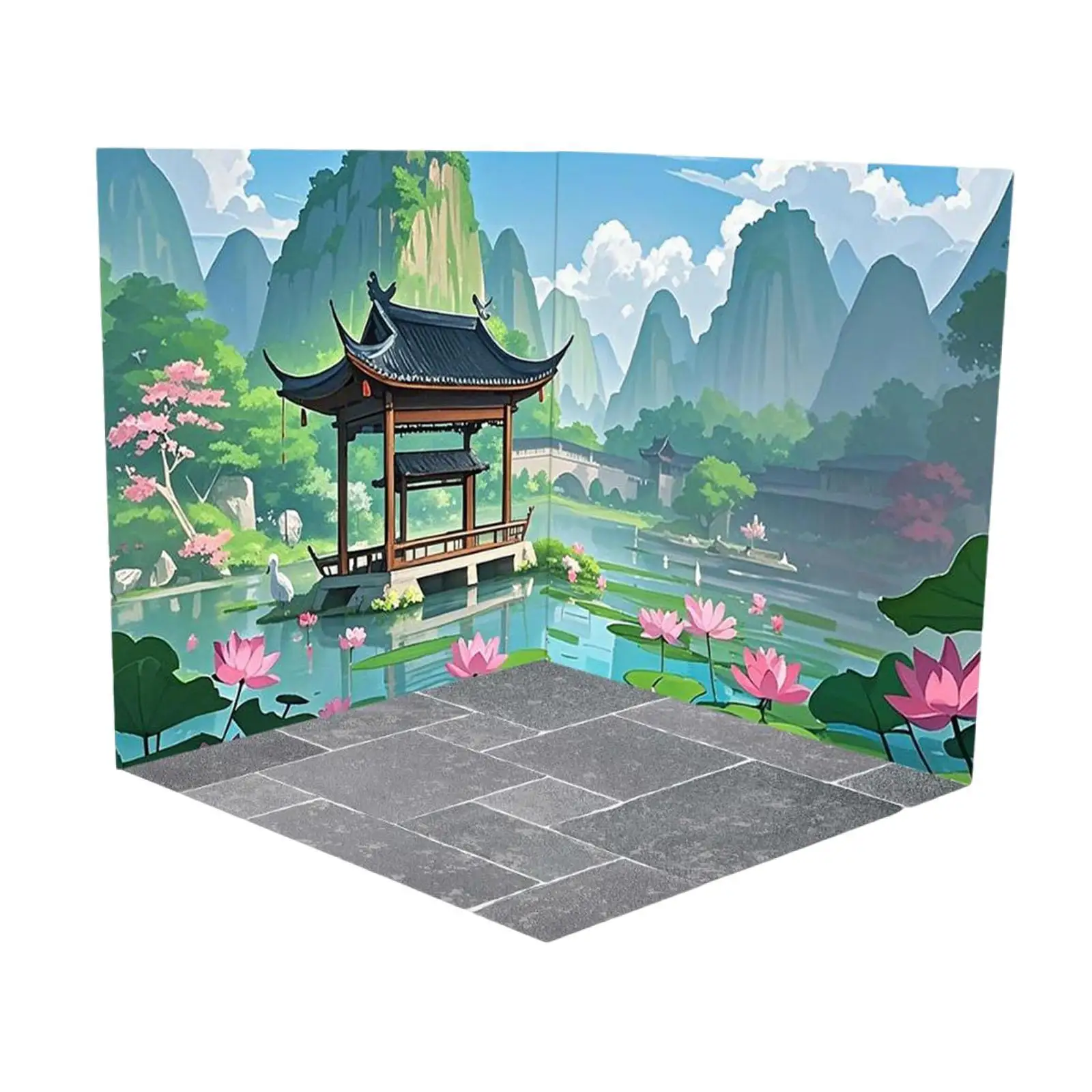 

Backdrop Scene Organizer Accessories Action Figures Collection Diecast Car Creative Handmade Decor Photo Board Dollhouse Display