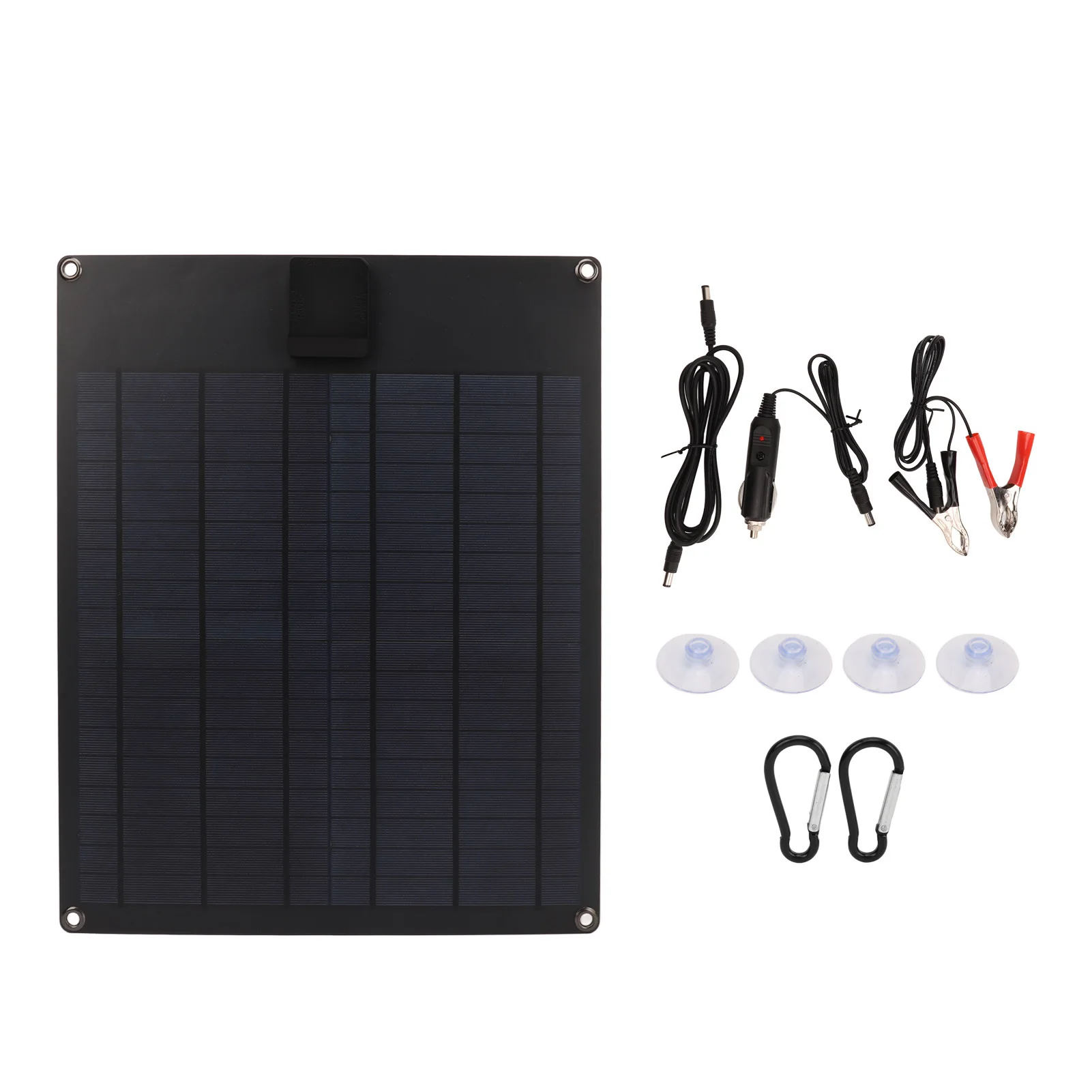 20W 5V 12V Solar Panel Dual Output Monocrystalline Power Generator Panel Battery Charger Kit for Car Boat Trailer RV White