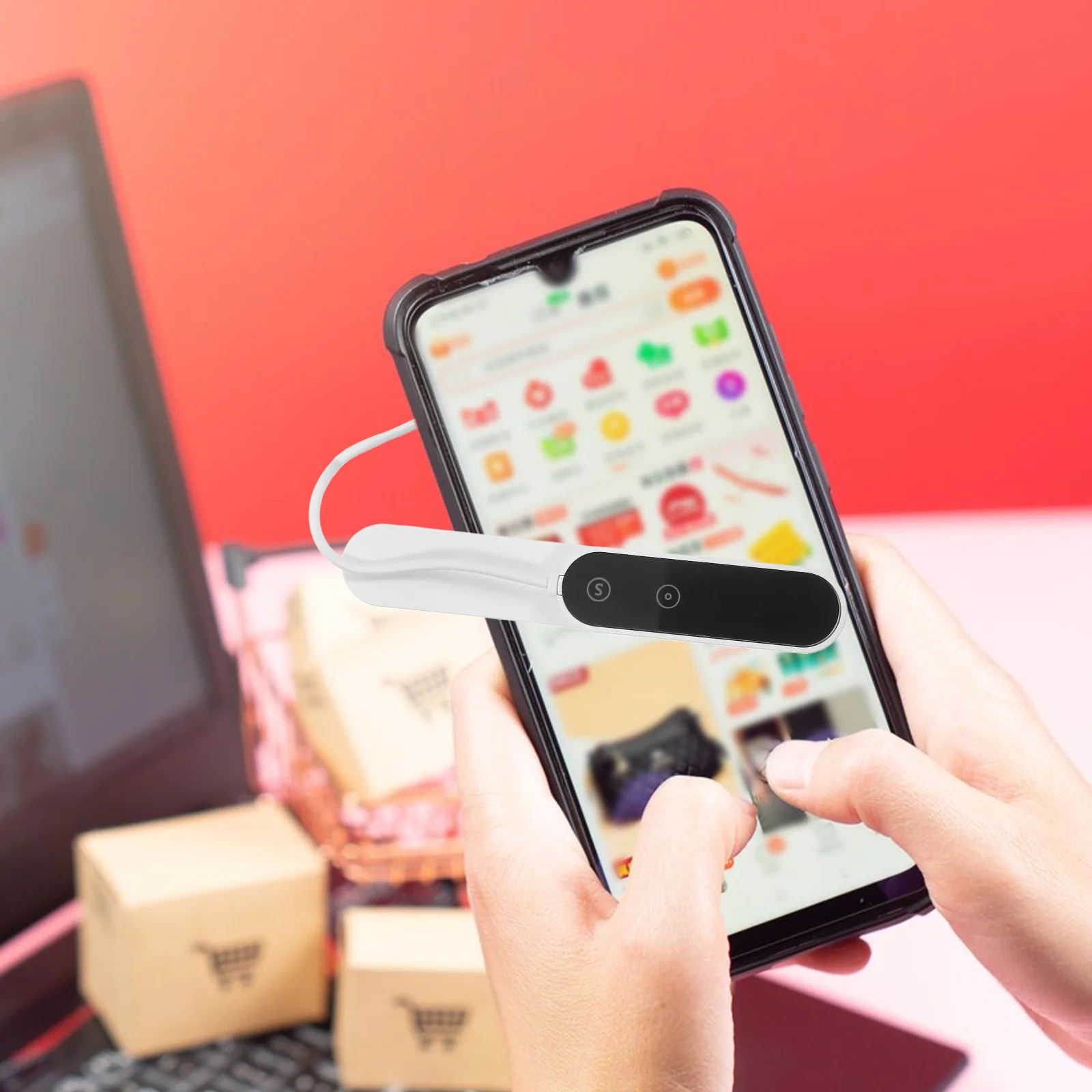 Dispositivo de pantalla Clicker de plástico alimentado por USB para teléfono Tecnología de dedo simulado de respuesta rápida para transmisión y