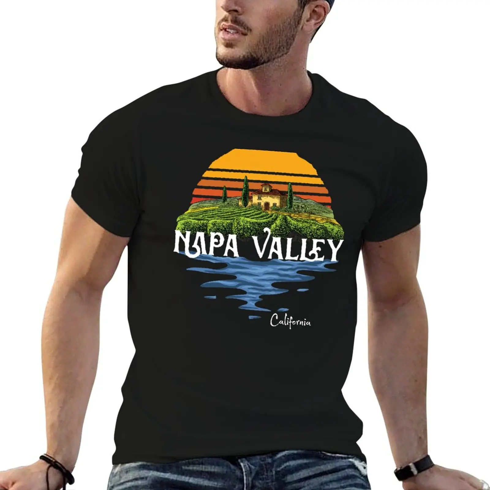 

Vintage Napa Valley Winery California Souvenir T-Shirt cotton tshirt 100% anime tshirt T-Shirt