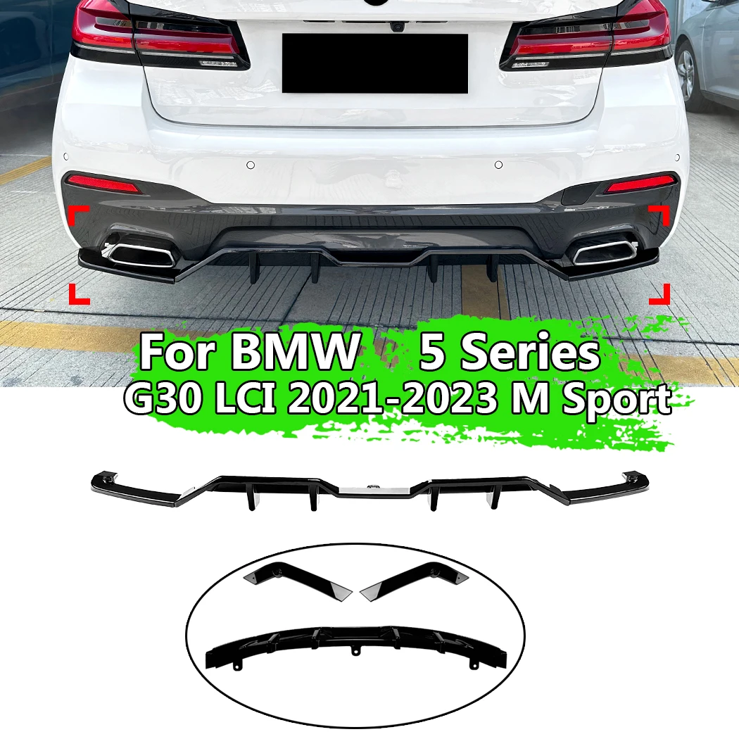 Rear Lip Wind Blade Spoiler Corner Modification Glossy Black For BMW 5 Series G30 LCI 2021-2023 M Sport MP Car Body Kit