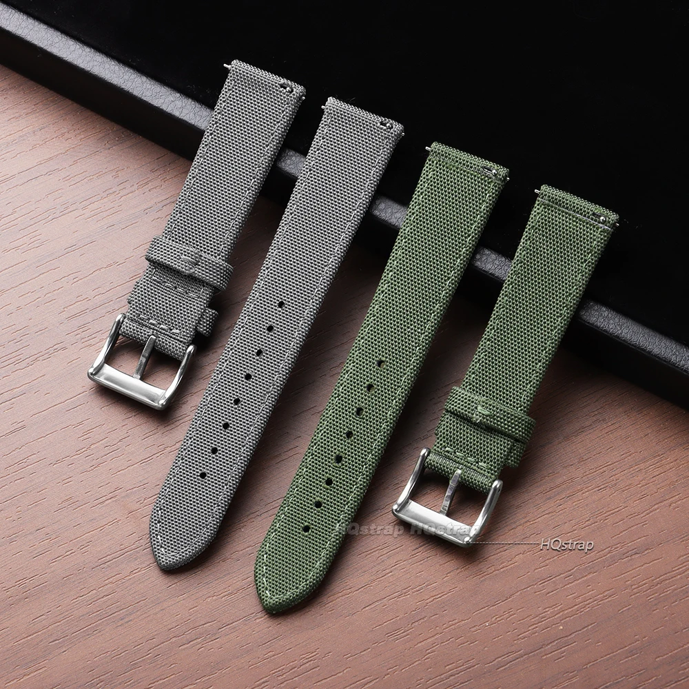 Waterproof Sailcloth Watch Strap Two-Sided Nylon Watchband 20mm 22mm Universal Belt for Men Women Sport Quick Release Wrist Band image 6
