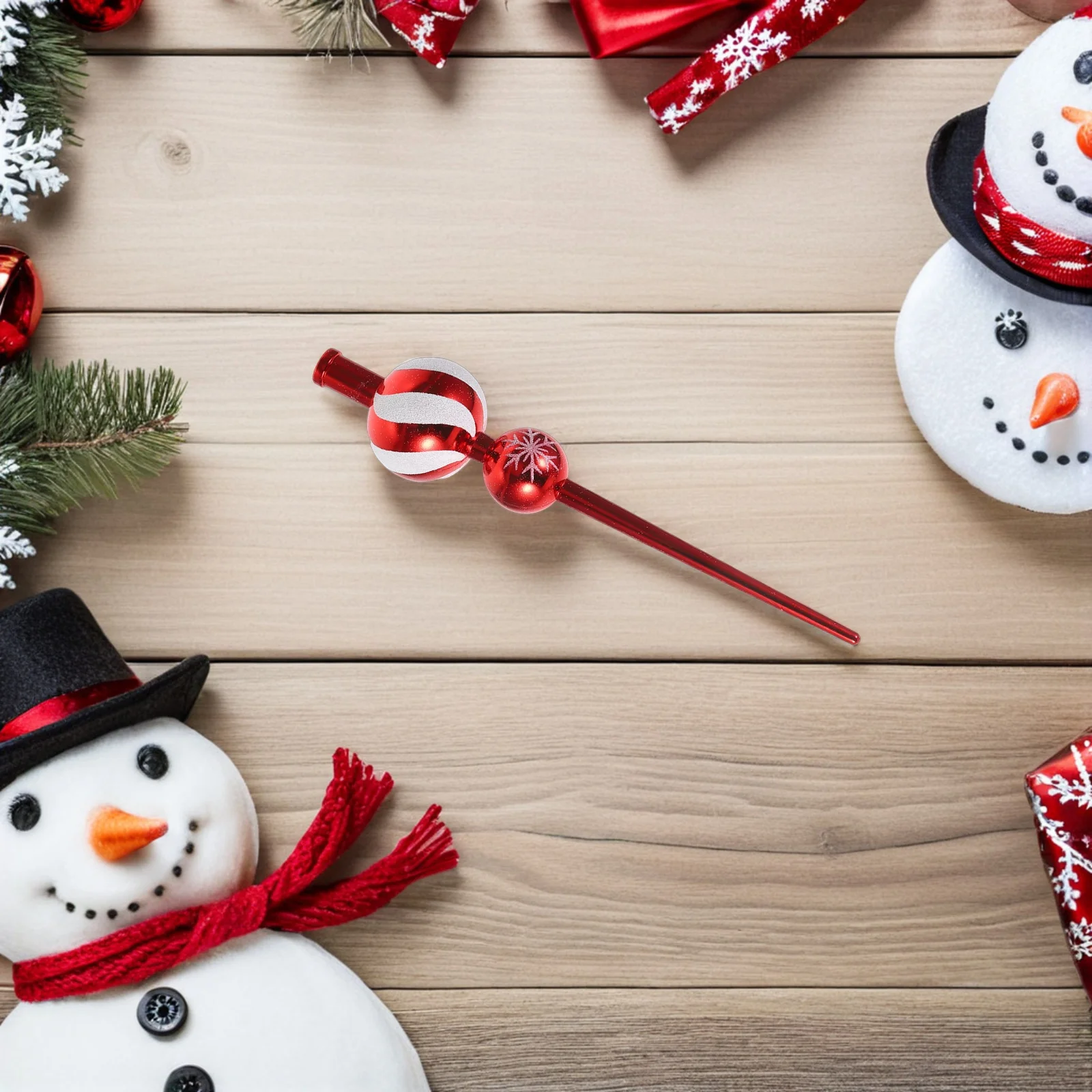 

3Pcs Spherical Christmas Tree Toppers Holiday Treetop Embellishments Elegant Gourd Design Festive Seasonal Decorations