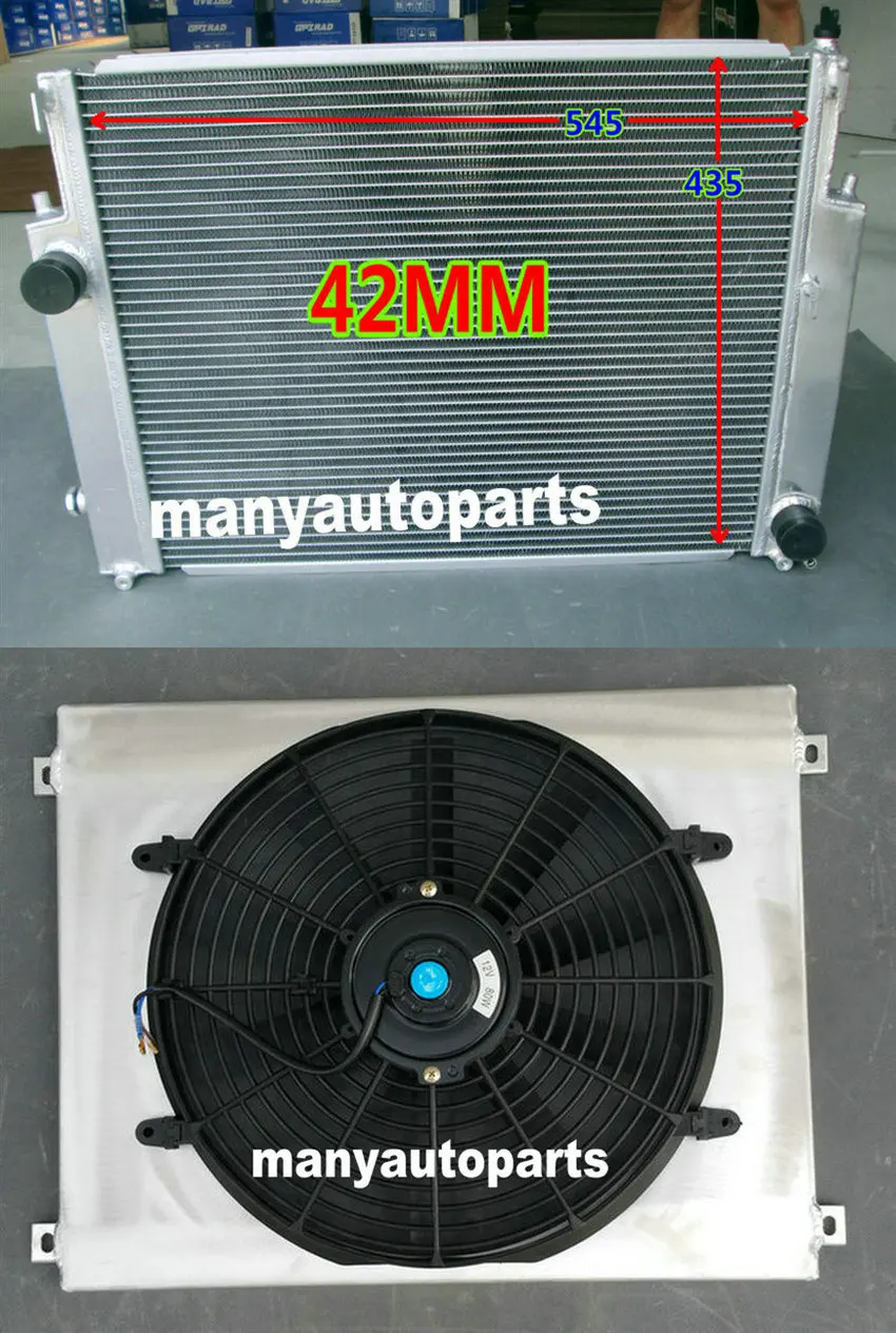 2ROW ALUMINUM RADIATOR FOR BMW E36 M3 325 328 M3 MT + SHROUD & 16