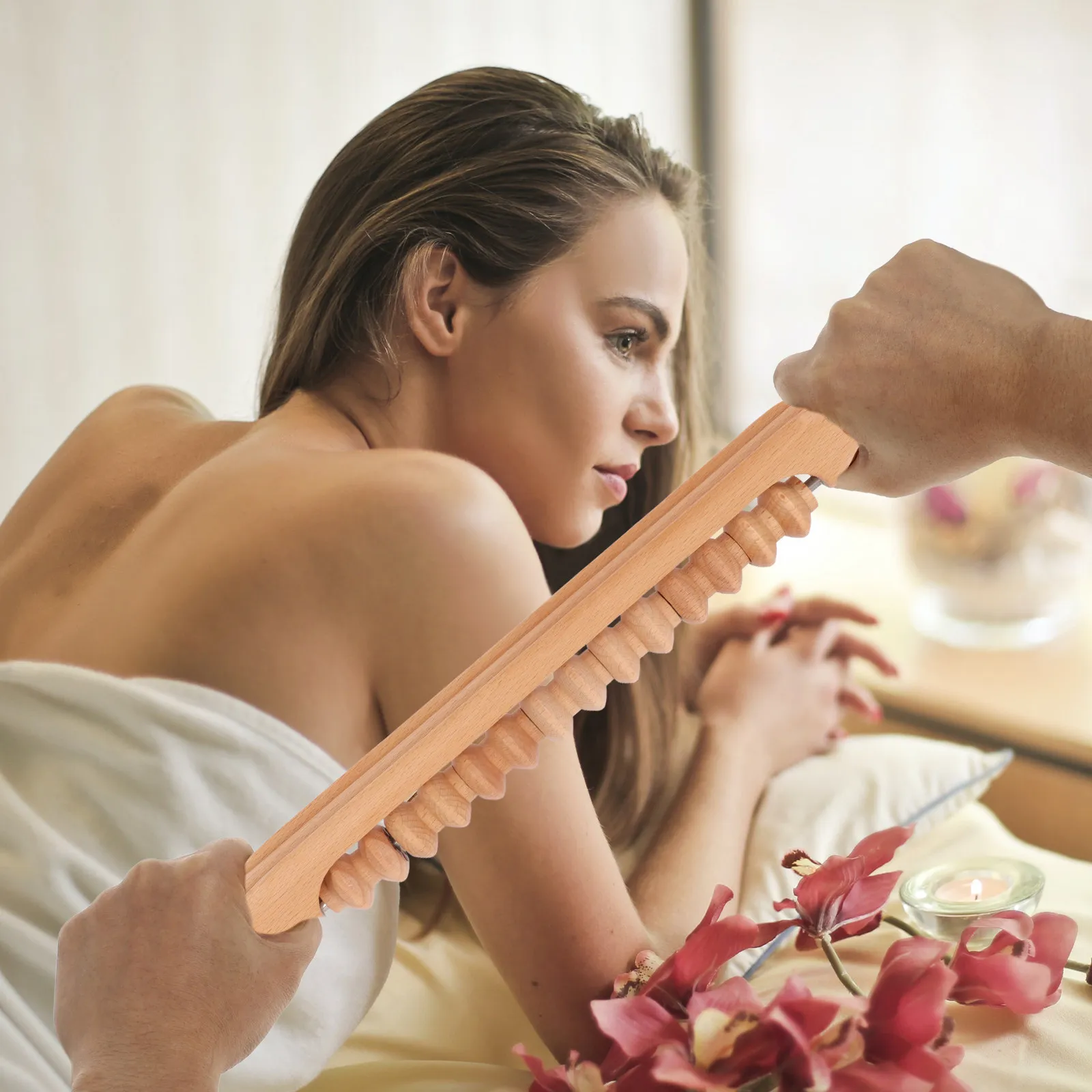 

Wood Massage Stick Smooth Durable Body Massage Rod for Legs Back Neck Face Relaxation Massaging Bar Therapy Tool