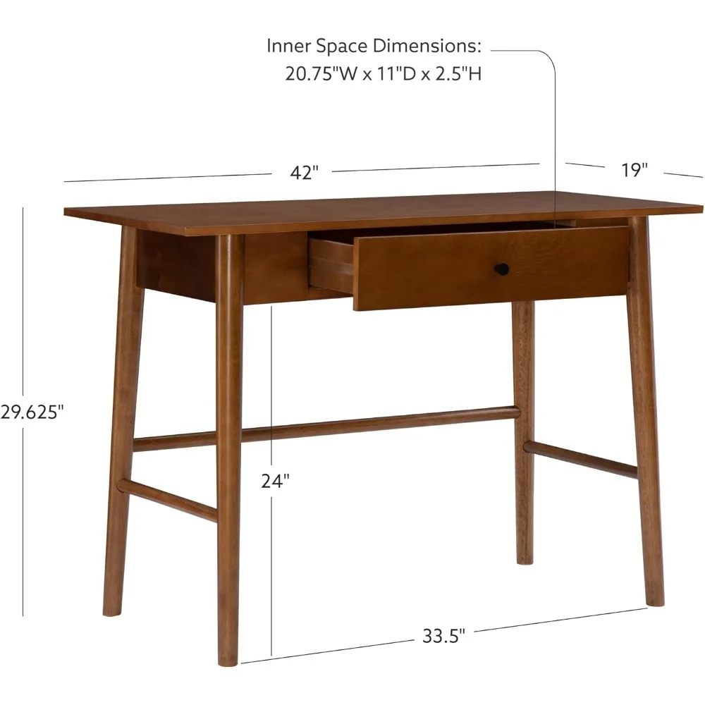 Escritorio de nogal de mediados de siglo en estilo moderno