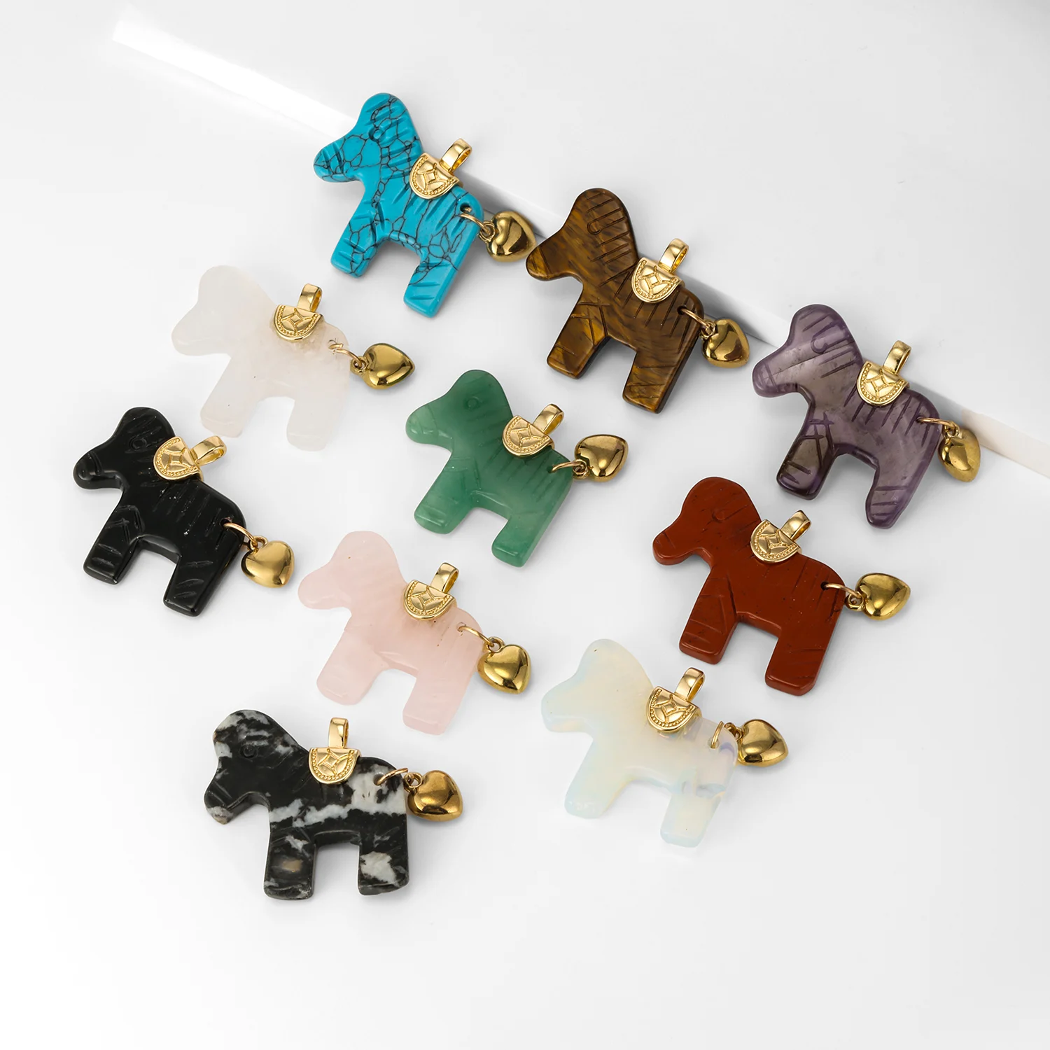 Excellent Horse Animal Stone Pendant Special Design Copper Jewelry Accessories Dinner Party For Women Boy Children Birthday Gift