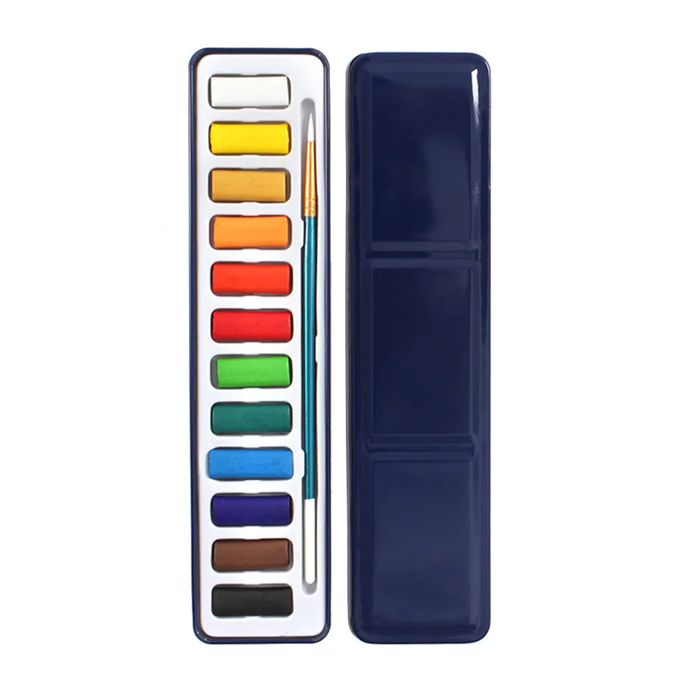 Paint Set Watercolor Painting Colors Art Halloween Christmas New Year Set Metal Box Watercolor Set