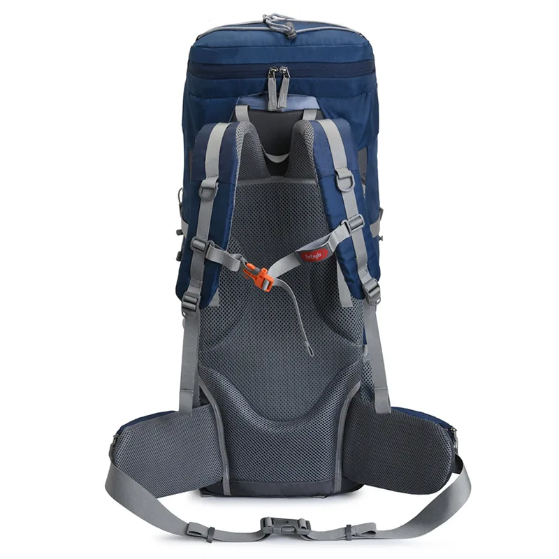 New 60L mountaineering bag, waterproof fabric hiking backpack, can be folded in half and sent with a rain cover.