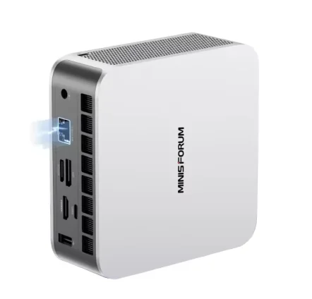 MINISFORUM 2025 AI X1 Mini PC AMD Ryzen AI 9 HX 370 R7 255 OCuLink 2 * USB4 Doppio altoparlante incorporato Computer desktop da gioco WiFi7