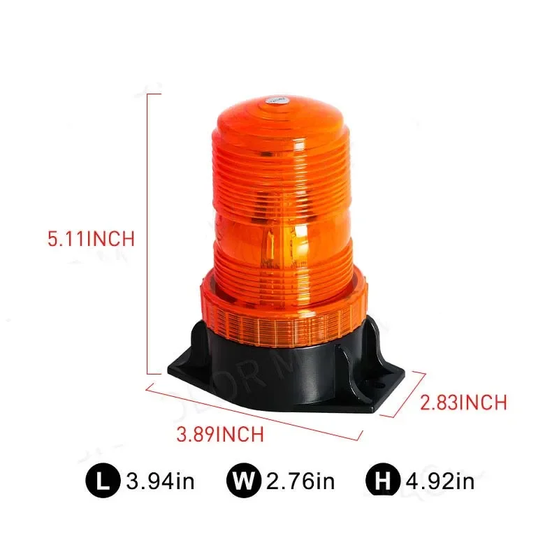 12-24V  LED High Power Emergency Warning Flash Strobe Light Beacon for Forklift Truck School Bus Amber Blue Red