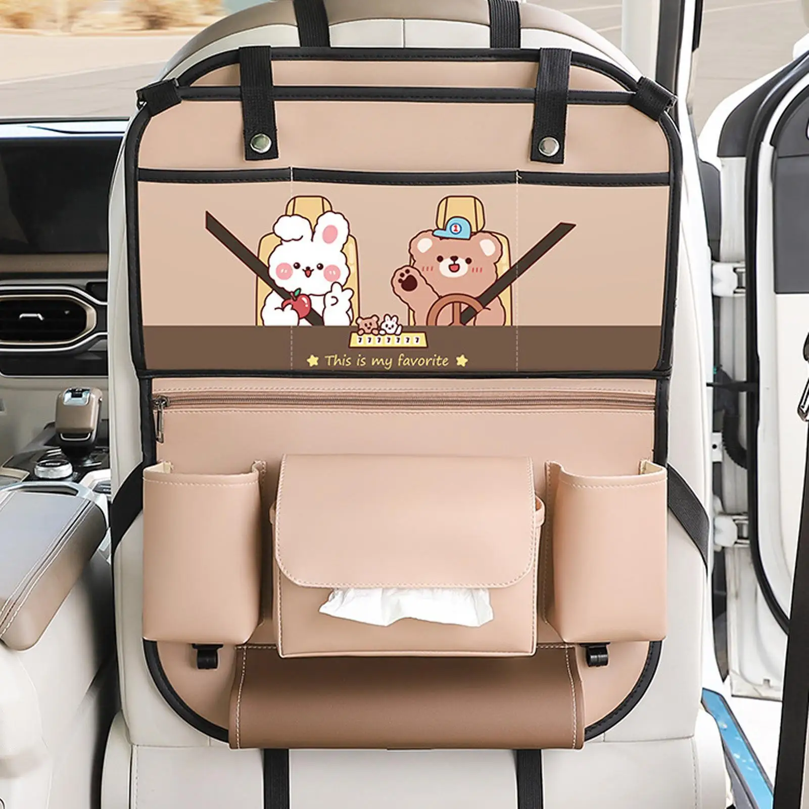 

Backseat Car Organizer Multifunctional Foldable Waterproof Holder With Tray Seat Back Organizer For Trunk Travel Road Camping