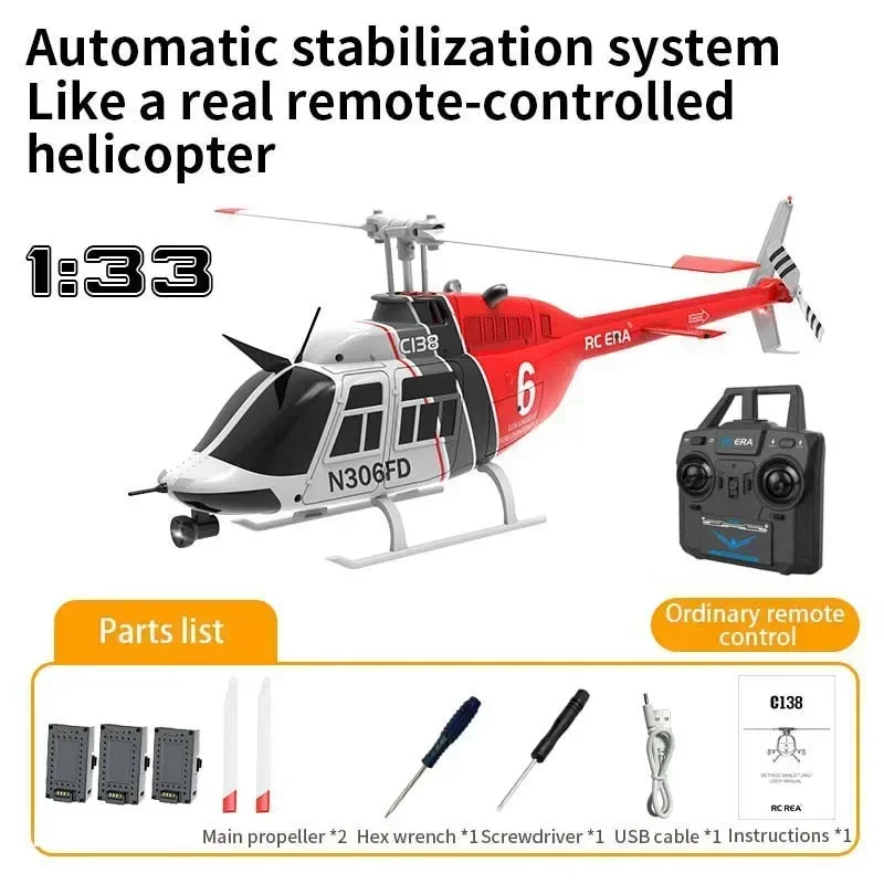 Rc Era C138 Rc Helicopter Altitude Hold 2.4g Remote Control 6axis Gyro Optical Flow Localization Helicopter 1:33 Kids Toy Gift