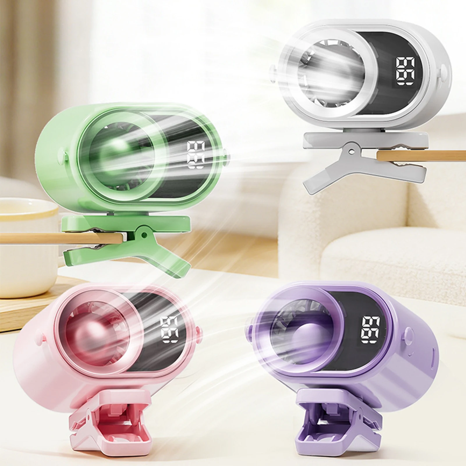 

360°Clip-On Mini Fan,USB Rechargeable Fan With Clamp,High Power Portable Car Clip Fan,Hands-Free Cooling Fan For Outdoor Work