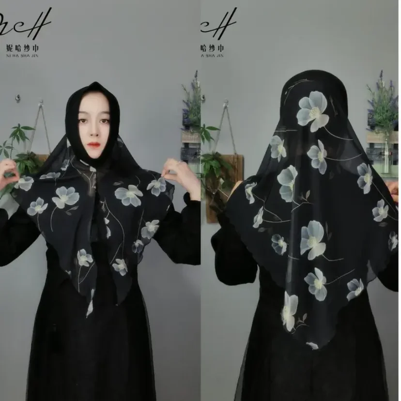 Print Scarves Muslim Women Lady Niqab Wrap Instant Hijabs