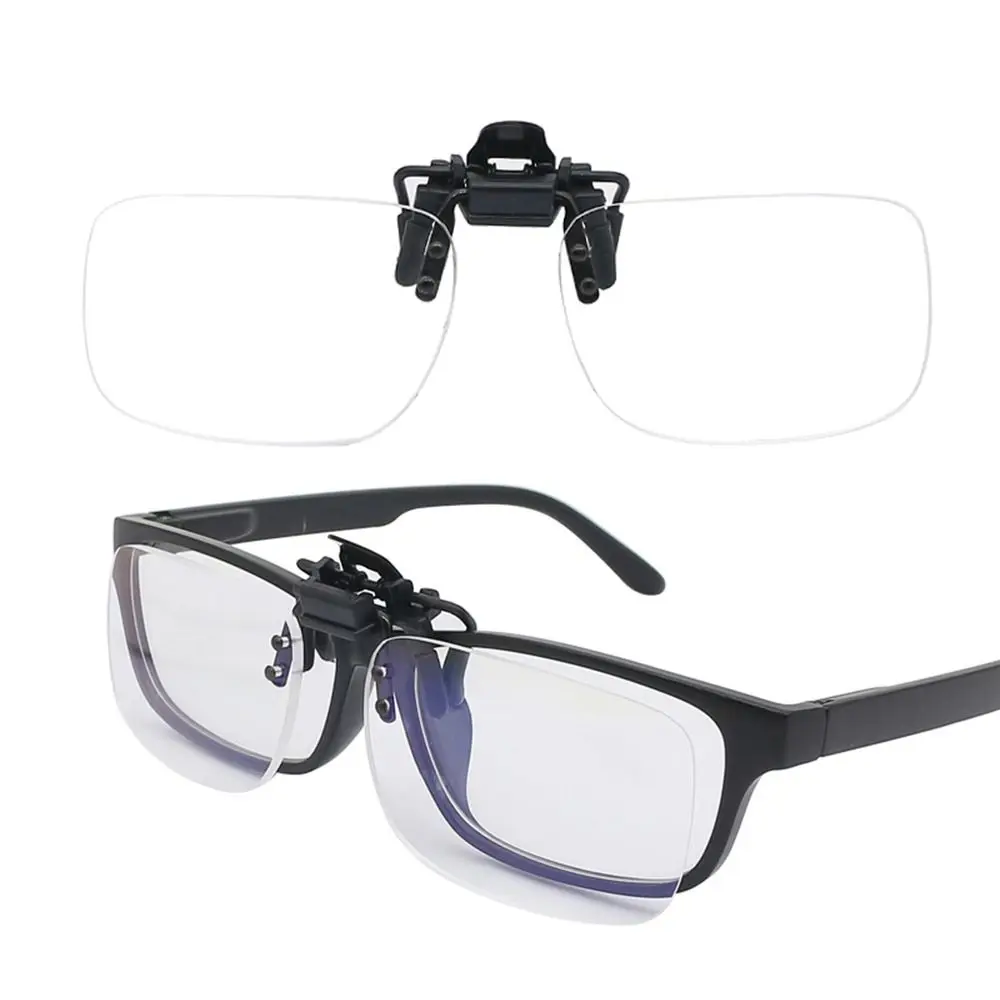 Ultraleichte Clip-Lesebrille zum Hochklappen, randlose Lesebrille mit optischen Gläsern und Clip-Vergrößerungsgläsern zum Lesen