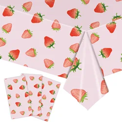 Strawberry Birthday Party Tablecloth Paper Plate Napkins Disposable Tableware Summer Wedding Kid Girls Birthday Party Decoration