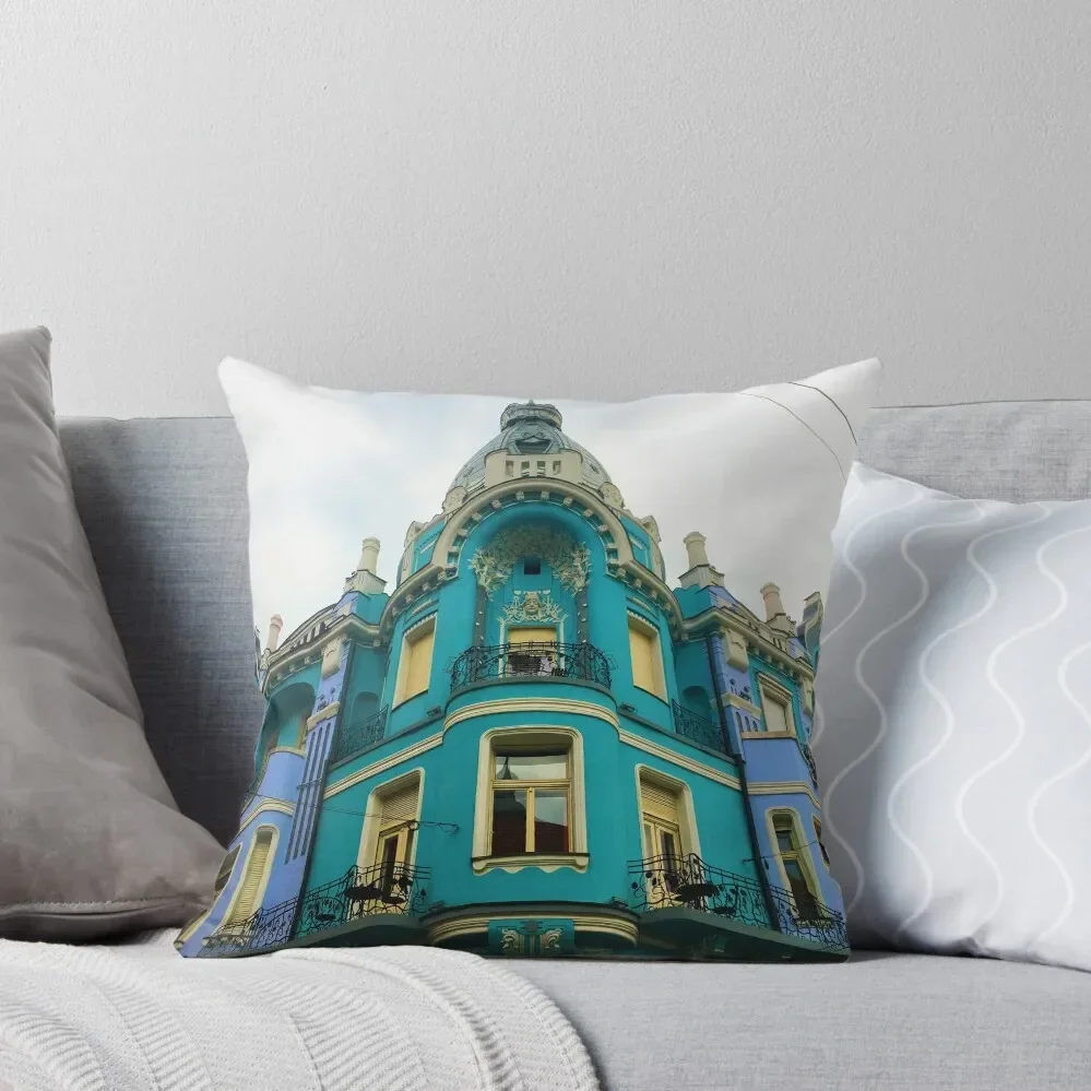 

Art noveau turquoise building Throw Pillow anime girl Sofa Cushions Cover Pillowcases For Pillows pillow