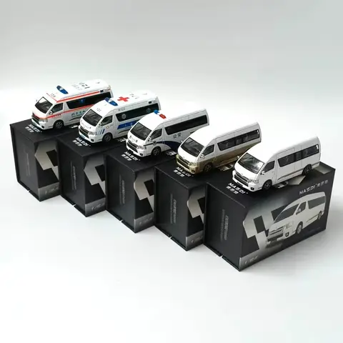 Nytt i lager Masdi 1:64 Toyota Hiace H200 Polis utryckningsfordon MPV Legeringsbilmodell Miniatyr Diecast Toyota Specialleksaker 10 best sales gjuten Hiac - №2