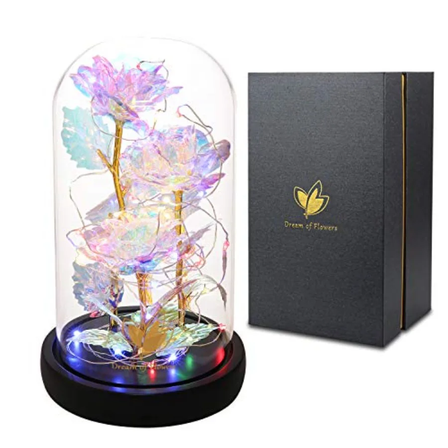 

Подарки на День святого Валентина для неё: Роза «Красавица и Чудовище» в стеклянном куполе, радужная роза в стеклянном колпаке, подарки для подруги, жены, бабушки.