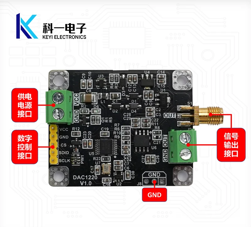 DAC1220 Module 20 Bit High-precision DAC Digital to Analog Converter Module Adjustable+-10V Output SPI Communication