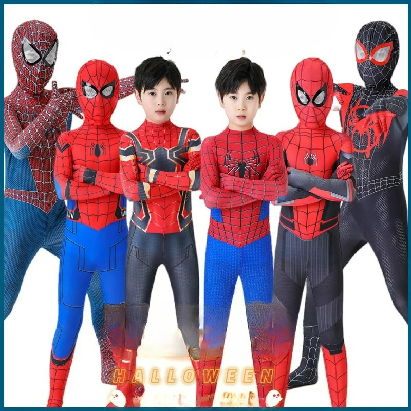 

Kids Spider Superhero Anime Game Cartoon Role Play Mask The Spider Verse Halloween Party Play Costume Kids Gift Cosplay Costume