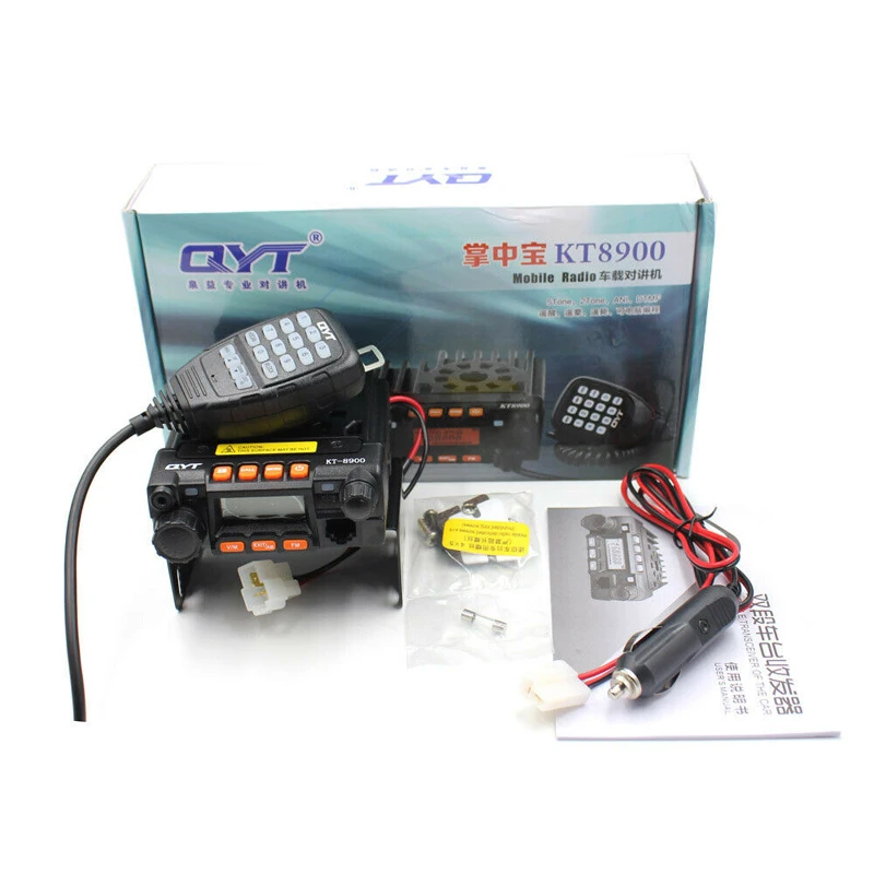 QYT-Long Range Comunicação Veículo Walkie Talkie, Mini Car Radio, High Power Mobile, BAND DUAL, KT8900, KT8900, 25W