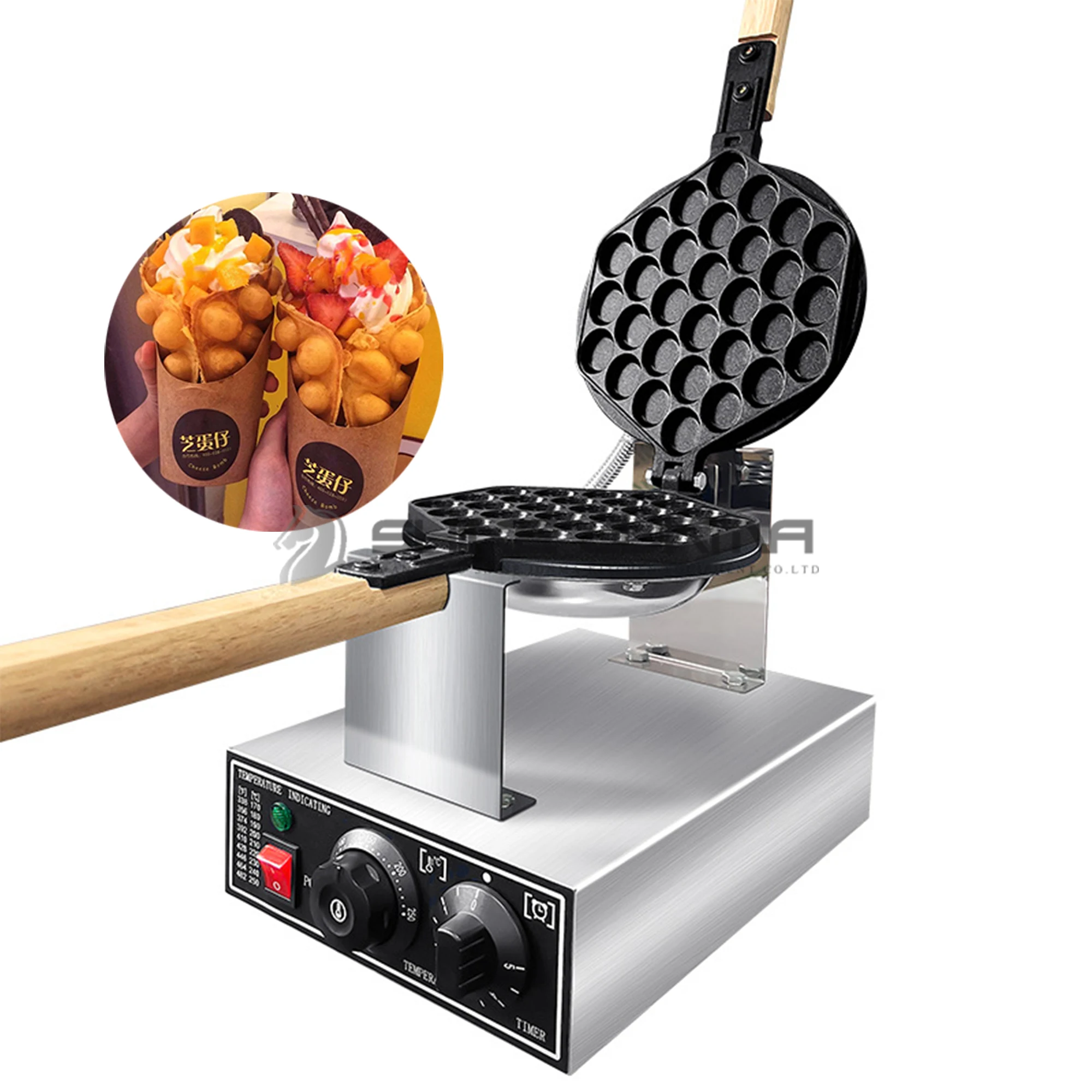 

Snack Machine 220V Electric Egg Waffle machine Custom Bubble Professional Commercial Waffle Machine for Snack Bar