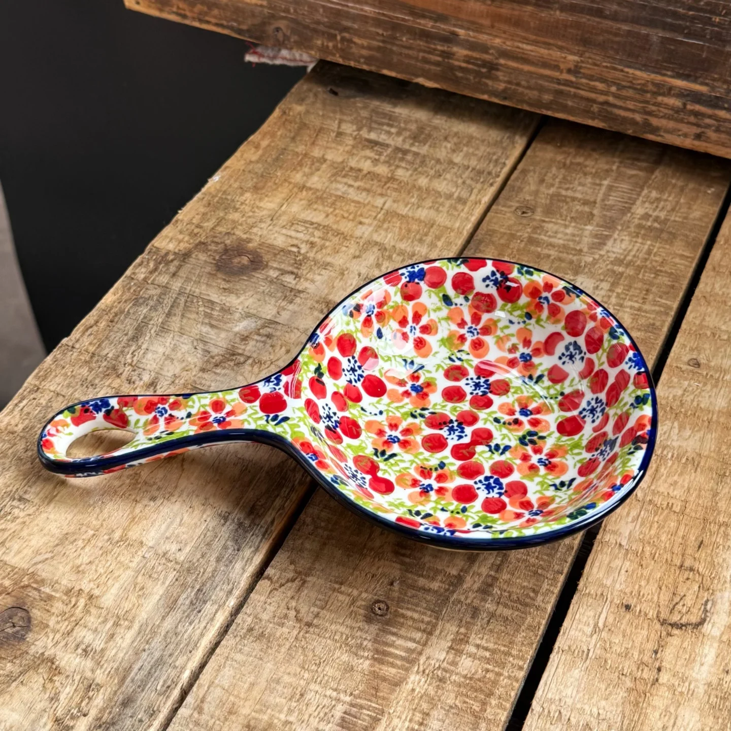 

Креативная керамическая тарелка для закусок в форме ложки с высокой ручкой, в американском стиле, круглая, плоская, для взрослых, с растительным орнаментом