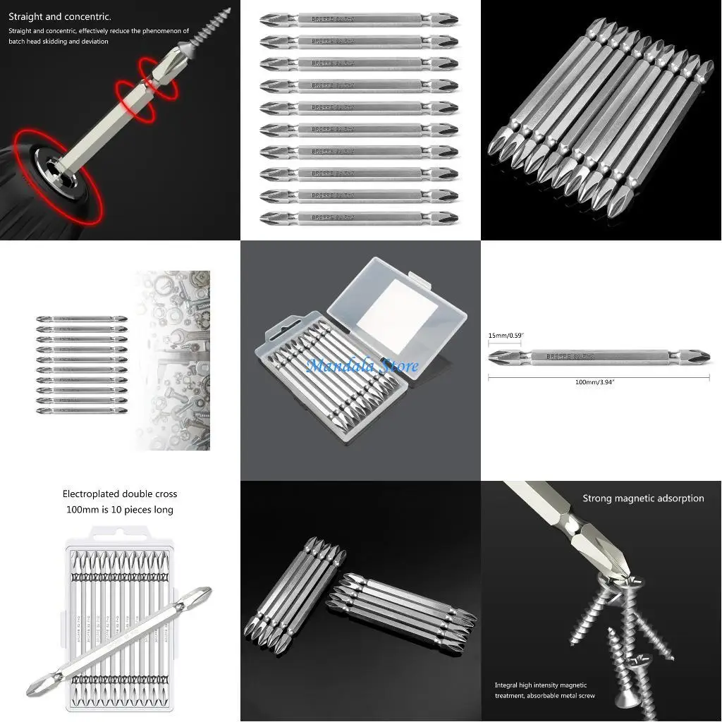 

U2JC 10 Pieces Strong Crosshead Drill Screwdriver Bit Set