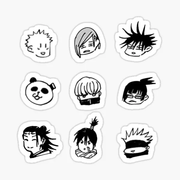 Jjk Manga Character Icons  10PCS Stickers for Room Window Water Bottles Cartoon Stickers Bumper Anime Laptop Living Room Wall