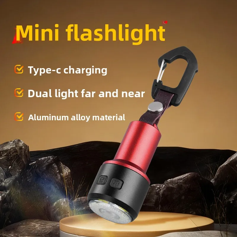 LED Mini Flashlight Super Bright Small Portable Keychain Multifunctional Work Light Outdoor Camping Emergency Torch Handheld