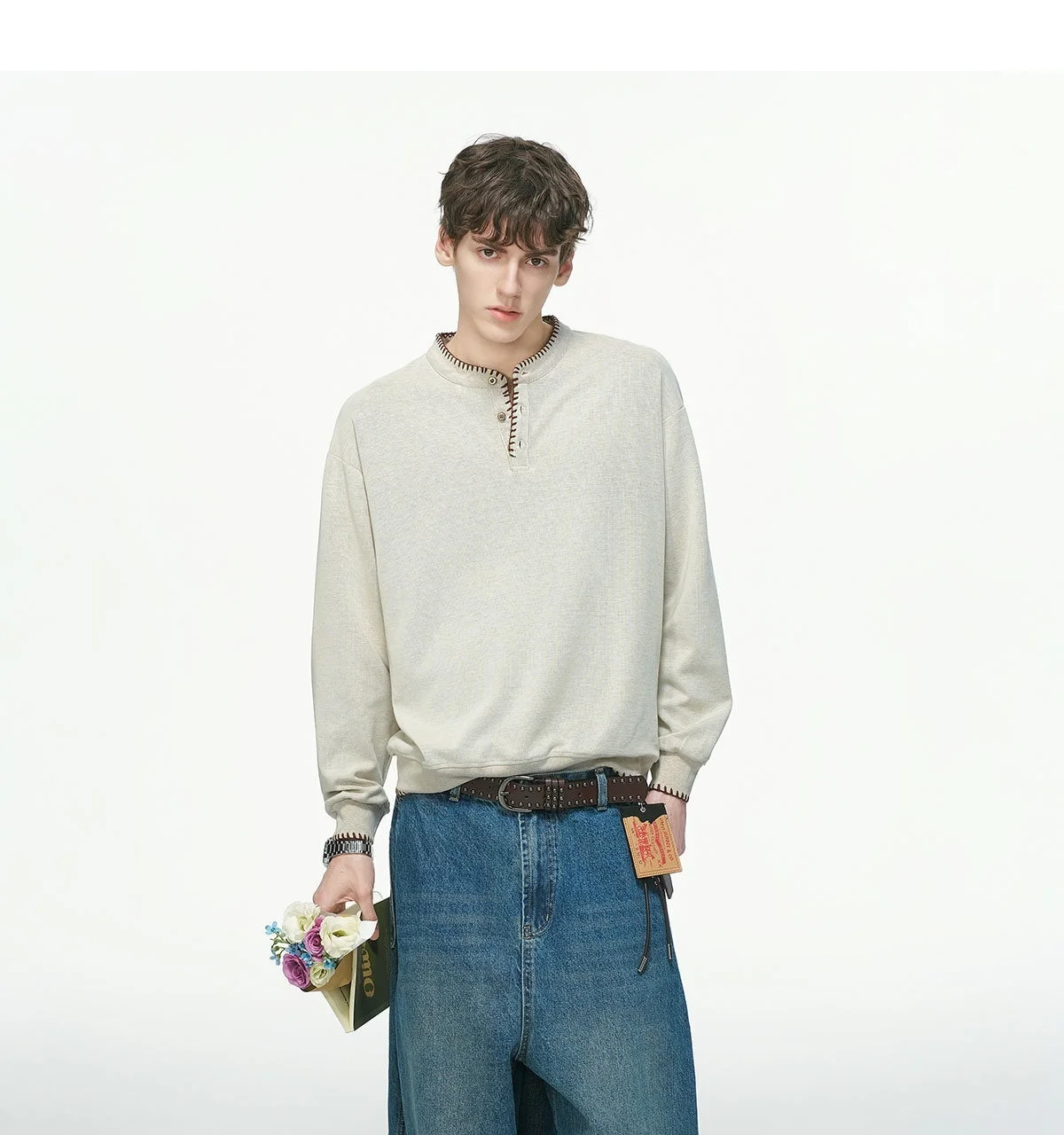 

Мужские худи без капюшона, серые, с длинными рукавами, из хлопка с начесом, вафельной текстуры, с круглым вырезом, для работы, офиса, деловых встреч, элитных мероприятий, термо.