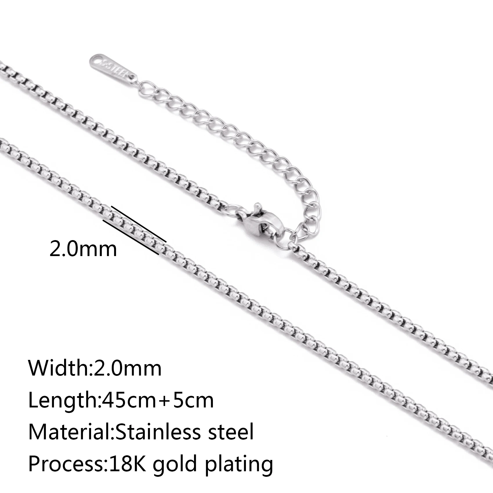 5pc 18K goudkleur PVD verguld roestvrij staal Cuba Cross O Ripple Twisted Chain ketting verstelbare ketting DIY ketting groothandel