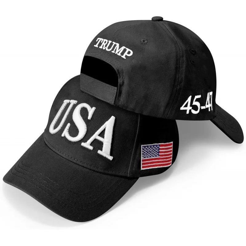 

Donald Trump 2024 45-47 MAGA Hat Slogan with USA Flag Baseball Cap