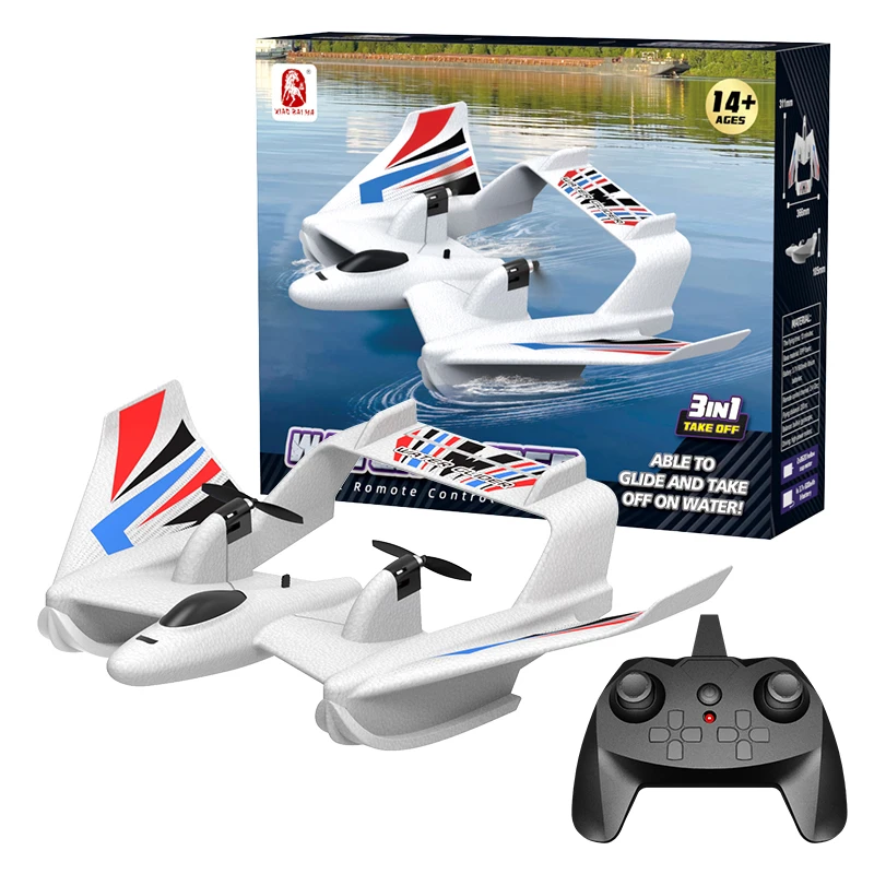 Amphibious Waterproof Gyro Stabilized RC Plane Boat EPP Foam Water Land Flying Airplane Fixed Wing Aircraft Toys Gift for Boys