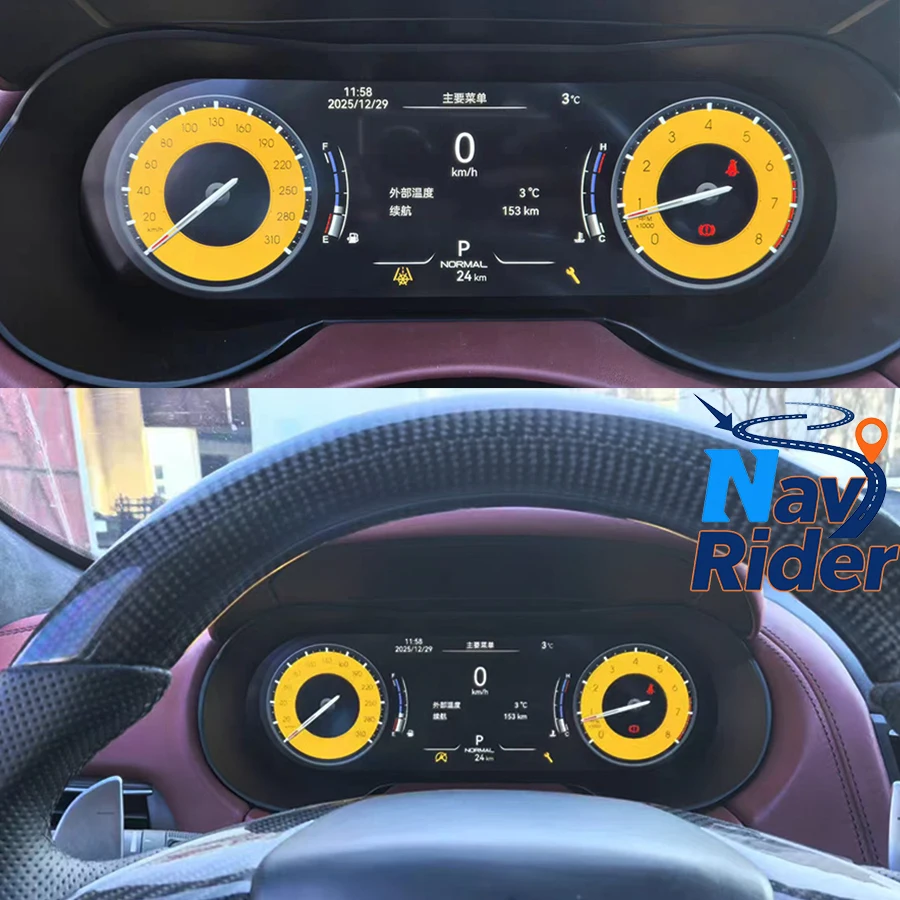 

Цифровая приборная панель с CarPlay, виртуальный кокпит, LCD-дисплей на Linux для Maserati Levante 2016-2023, спидометр.