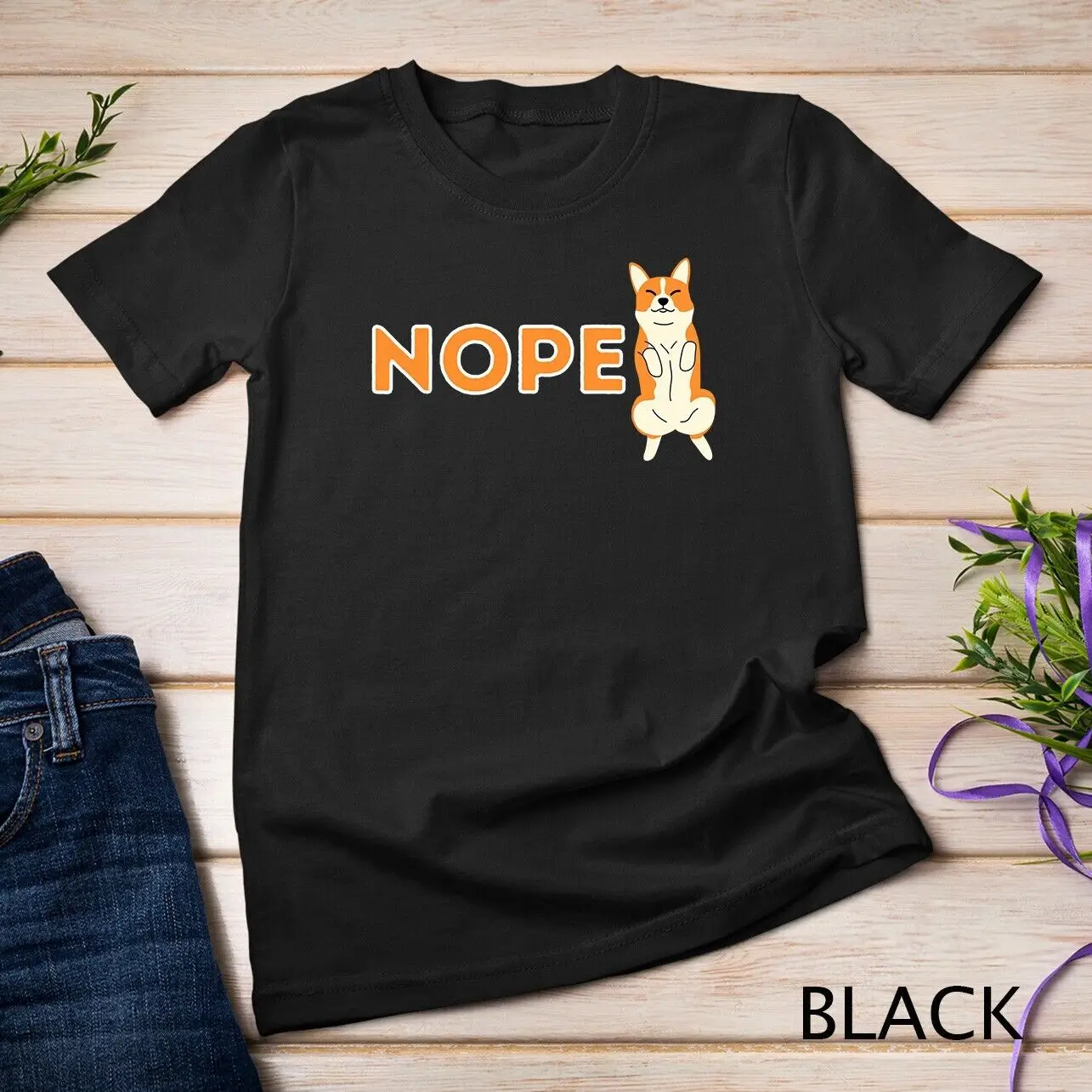 Nope Lazy Corgi - Cute Welsh Corgi Owner Dog Lover T-Shirt Unisex T-shirt