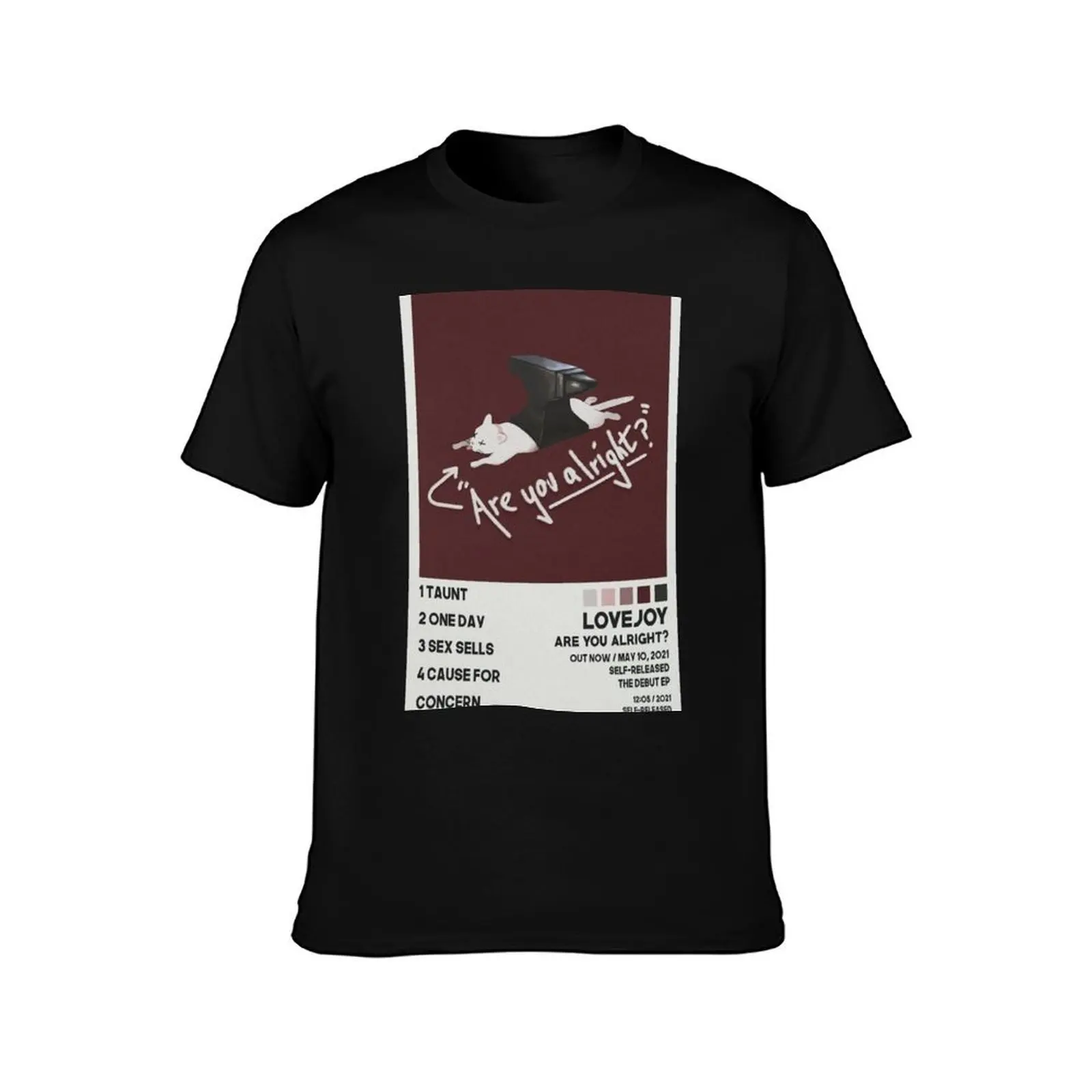 Cat Are You Alright T-Shirt, Summer Casual Cotton Tee, Oversized Streetwear Tops, Vintage Graphic Print, Loose Fit Short Sleeve