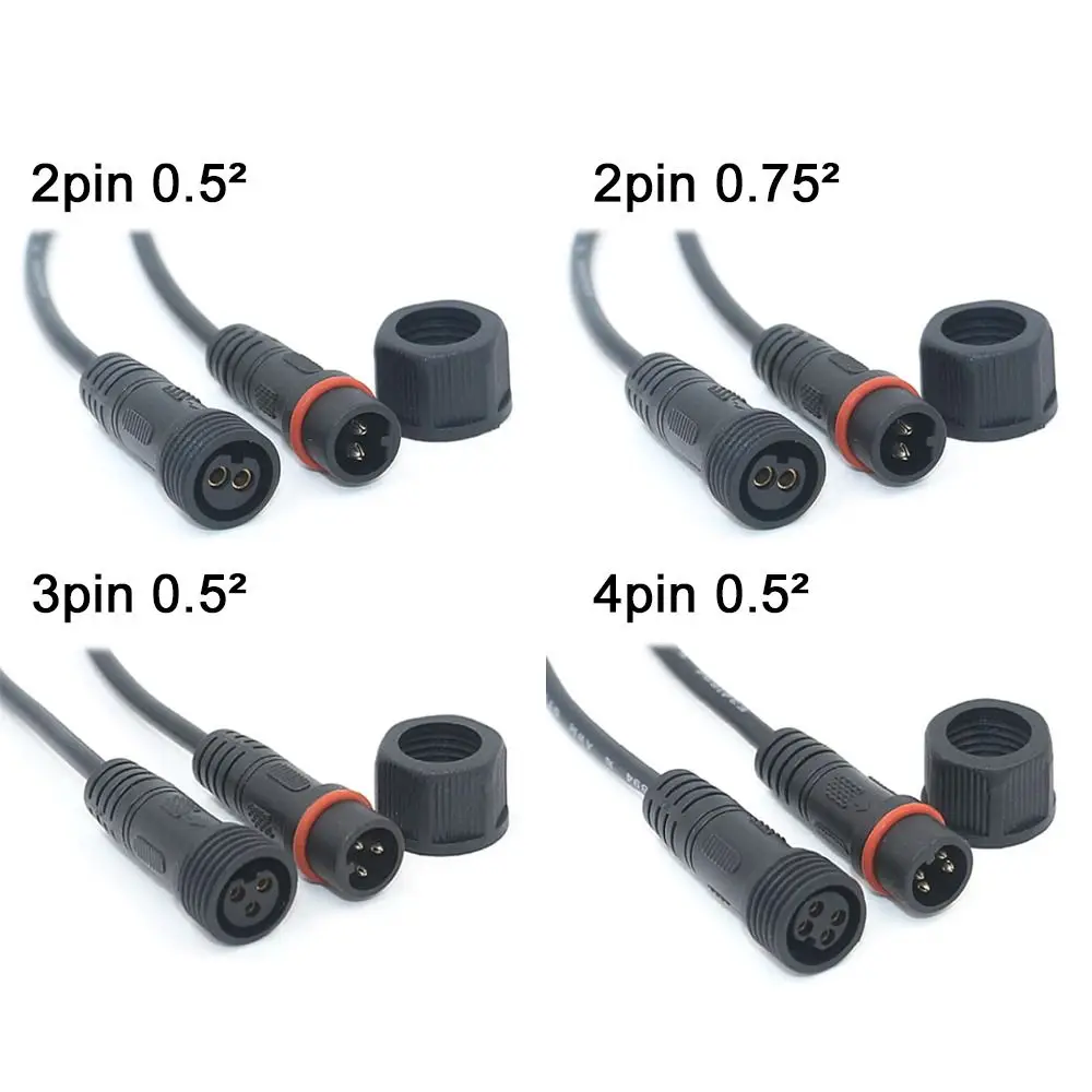 M14 Equipment Power Wire 2Pin 3Pin 4Pin Signal Line Waterproof Connector Line Base Connector Optional Cable 2Pin3Pin4Pin Cable