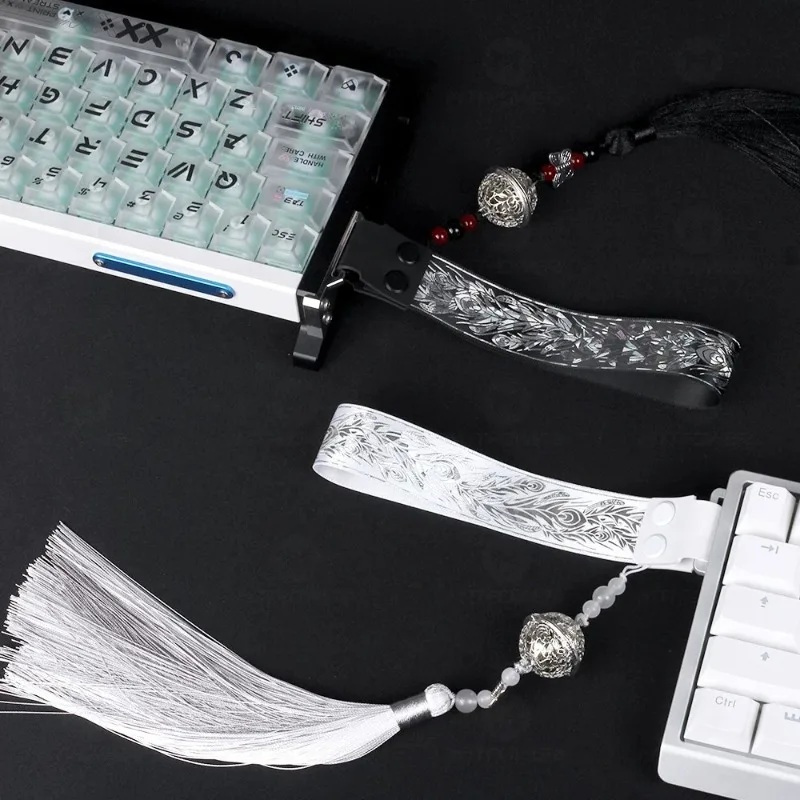 Neo-Chinese Style Keyboard Side Ribbon Customized Wooting Latch Decorative Ribbon Decoration for Mechanical Keyboard Accessories