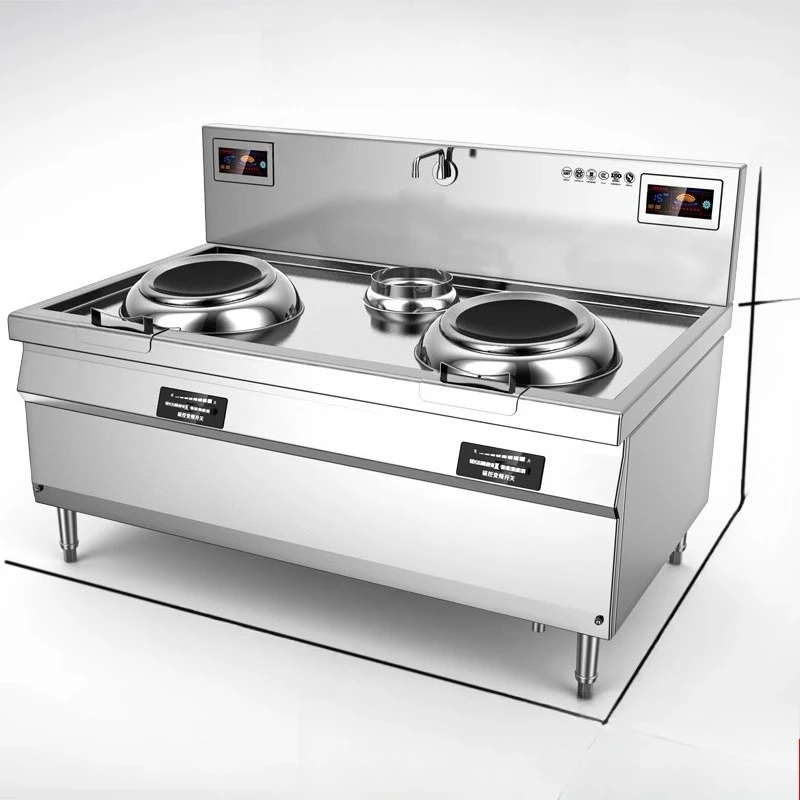 

Commercial induction cooker double head 8000W high power flat/concave 3.5/5 KW hotel 12/15KW kitchen equipment
